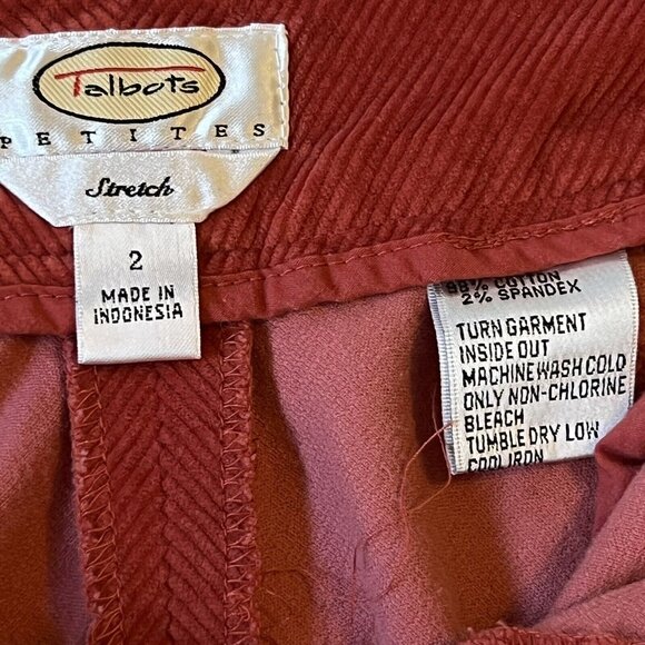 Talbots Corduroy Skirt Women Sz 2 Straight Business Casual Ladies Salmon Orange - Picture 8 of 10